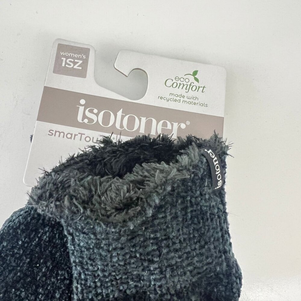 Isotoner Womens smarTouch Eco Comfort Gloves Touchscreen Compatible 1SZ Black‎ - Picture 2 of 4